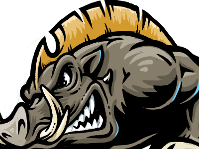 Warthog Charge charge mascot mean razorback warthog