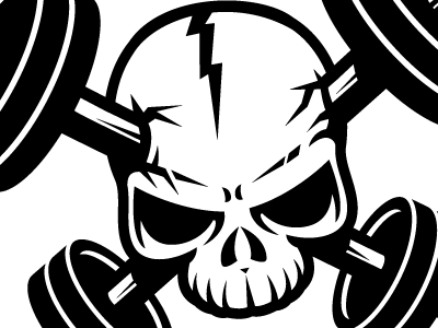 Weightlifting Skull Icon by Dave Turton on Dribbble