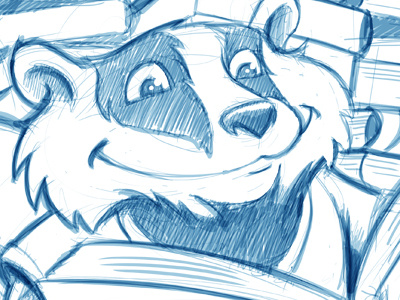 Badger Sketch Before And After