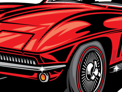 60's Corvette 1960s corvette automotive cartoon illustration