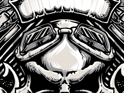 V-Twin Skull and Banners banner goggles skull v twin