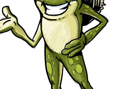 Quick Frog Rough frog happy humanized standing