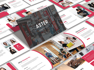 Aster Business-Presentation Template design graphic design illustration prsentation tempalte