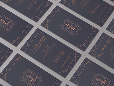 Business Cards branding businesscards elegant foil geometric lines logo metallic rosegold