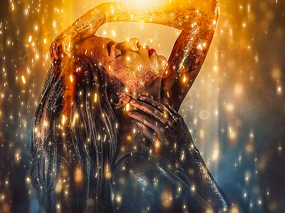 Sparks color creative design digital art illustration lights photoshop photoshop art woman