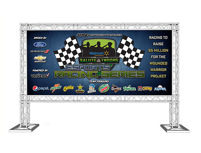 eSports Truss Sign/Banner adobe banner billboard cars charity color design digital art esports fundraiser illustrator mockup photoshop racecar racing sign signage vector veterans videogames