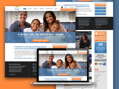 Improving Lives Counseling Services Site Layout adobe branding color design doctors mental health photoshop therapist therapy ui web web design website website design