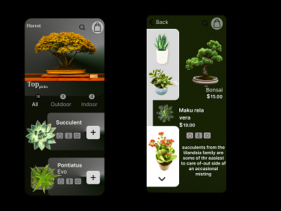 Plant app branding graphic design ui