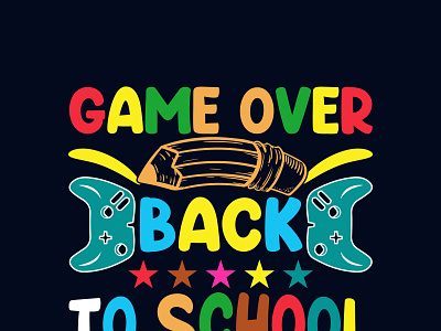 Game over back to school t-shirt design algebra cute design t shirt