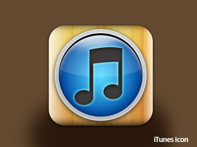 iTunes wooden icon