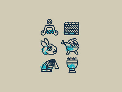 Anepalco aztec simbols codice cuisine icons logo mexican modern restaurant traditional
