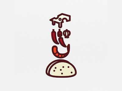 TaCODE - Spicy Shrimp Taco icon illustration infographic taco