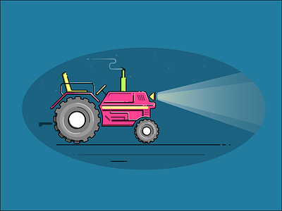 Shot-4 : Tractor series digital finearts illustration illustrator minimal pop color series tractor visualdesign