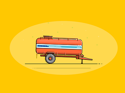 Shot 5 : Tractor series digital flatillustration illustration illustrator minimal pop color series tractor visualdesign water