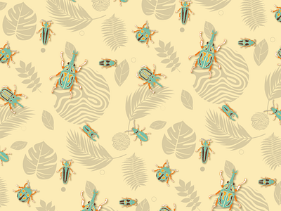 Pattern 1 Beetle beetle bugs design digital art illustrator pattern sideproject