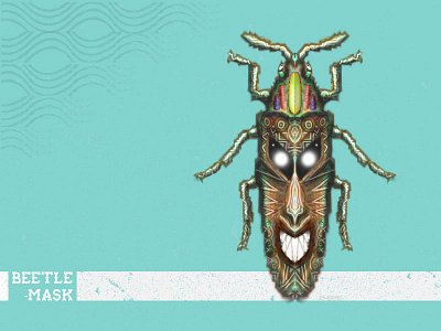 Beetle Mask 2 africa art beetle bugs culture digital illustration leisure mask side project