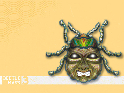 Beetle Mask 3 africa art beetle bugs culture digital illustration leisure mask side project
