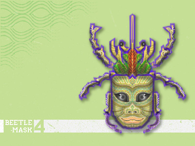 Beetle Mask 4 africa art beetle bugs culture digital illustration leisure mask side project