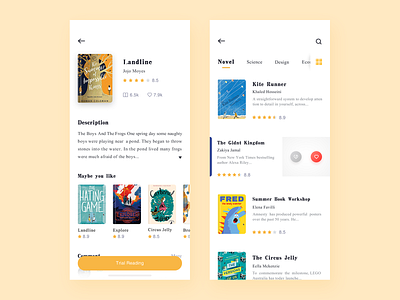 Reading book interface reading ui