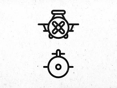 Plane & Submarine Icons