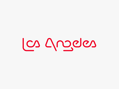 Los Angeles city logo la line logo los angeles red typography vector