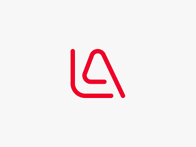 LA city logo la line logo los angeles red typography vector