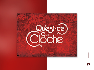 Qu'est-ce Qui Cloche? christmas christmas show church flyer french holidays jesus noel print red santa claus snowflakes