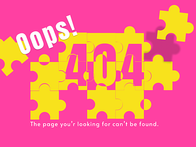 "404 Page" - Daily008 #DailyUI 404 404page art cute daily ui dailyui design figma graphic design illustration page pink pintoo ui yellow