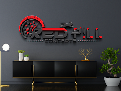 Red Pill logo design watermark logo