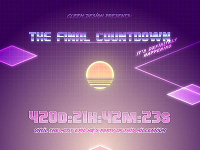 Daily UI #014: Countdown Timer 014 80s 80s style application countdown countdown timer countdowntimer daily challange daily ui 014 dailyui design epic figma party ui ux vector