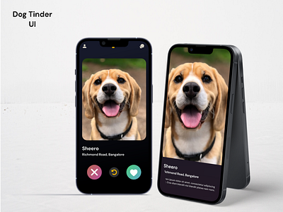 Dog's Tinder app design dog tinder mobile a ui