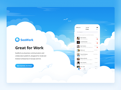 Work Messenger App Website Banner
