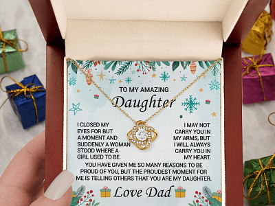 Christmas Present For Daughter From Dad adobe illustrator adobe photoshop christmas message card gearbubble gift for daughter from dad graphic design illustration message card present for daughter shineon message card