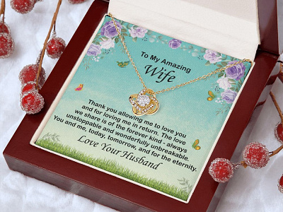 Present For Amazing Wife adobe illustrator adobe photoshop gearbubble gift for wife graphic design love knot necklace message card shineon message card wife