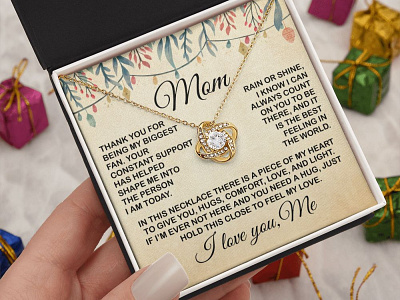 Love Knot Necklace For Mom adobe illustrator adobe photoshop gearbubble gift present for mom graphic design illustration love knot necklace love knot necklace for mom message card mom shineon message card