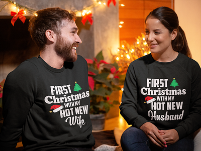 Present For Married Couple adobe illustrator adobe photoshop christmas design first christmas gearbubble graphic design married couple merry christmas sweatshirt ugly christmas sweatshirt ui winter winter sweatshirt