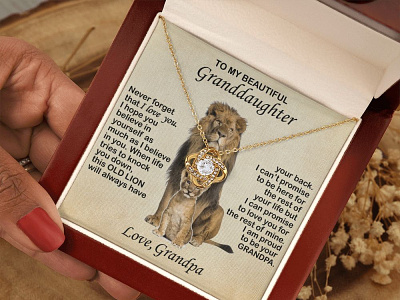 A beautiful present for Granddaughter adobe illustrator adobe photoshop christmas gift family gift gearbubble granddaughter grandpa grandson graphic design love knot necklace message card shineon message card ui