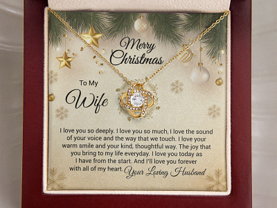 Present for Wife for Christmas adobe illustrator adobe photoshop christmas christmas gift for wife gearbubble graphic design love knot necklace love knot necklace for wife merry christmas message card present for wife shineon message card ui