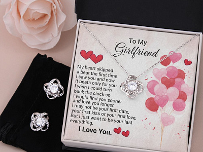 Present For Girlfriend adobe illustrator adobe photoshop couple gearbubble girlfriend girlfriend present graphic design message card necklace with ear ring shineon message card ui valentine gift for girlfriend