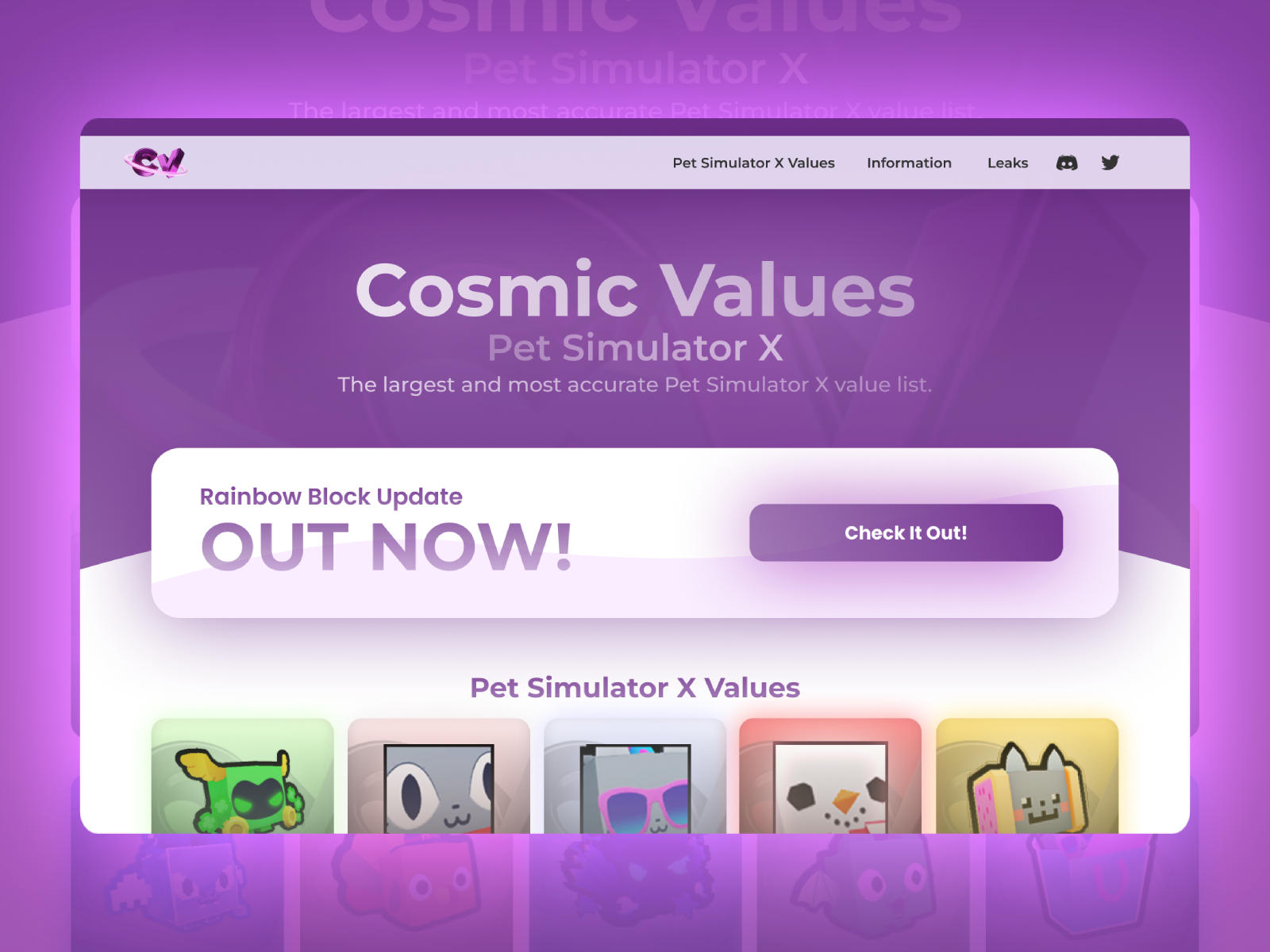Cosmic Values Commission - A Value List for Pet Simulator X by Nandanly  Graphics on Dribbble