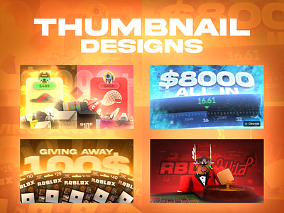 Some cool thumbnails I made a while ago! graphic design roblox robux thumbnails youtube
