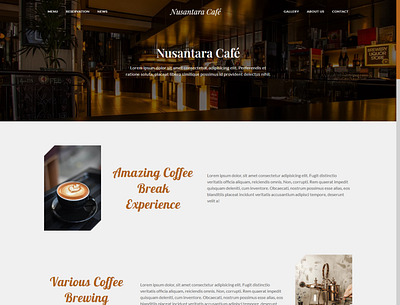 Nusantara Cafe Website Concept branding cafe design illustration ui web design