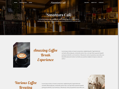Nusantara Cafe Website Concept