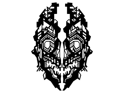 ALPHA blackandwhite design graphic head illustration minimal symmetry tattoo tattoo art vector