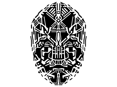 GAMMA blackandwhite design graphic head illustration minimal symmetry tattoo tattoo art vector