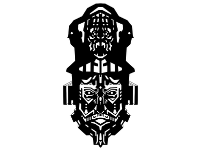 DELTA blackandwhite design graphic head illustration minimal symmetry tattoo tattoo art vector