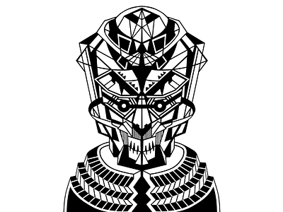 ZETA blackandwhite design graphic head illustration minimal symmetry tattoo tattoo art vector