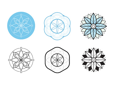 Logo Exploration floral geometric icon logo mark