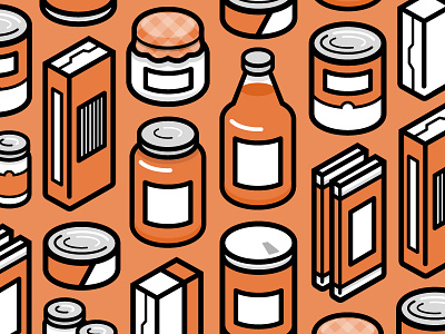 Pantry Stuff containers food icons illustration packaging pattern