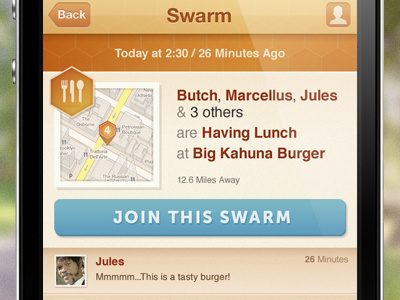 Join This Swarm app design ios iphone map museo sans